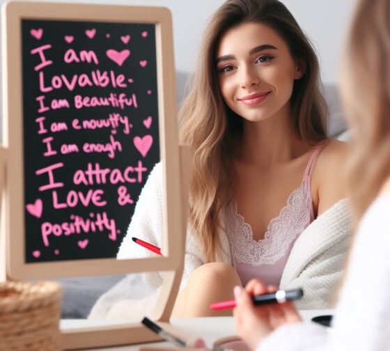 love affirmations in the mirror