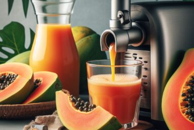 juicing a papaya