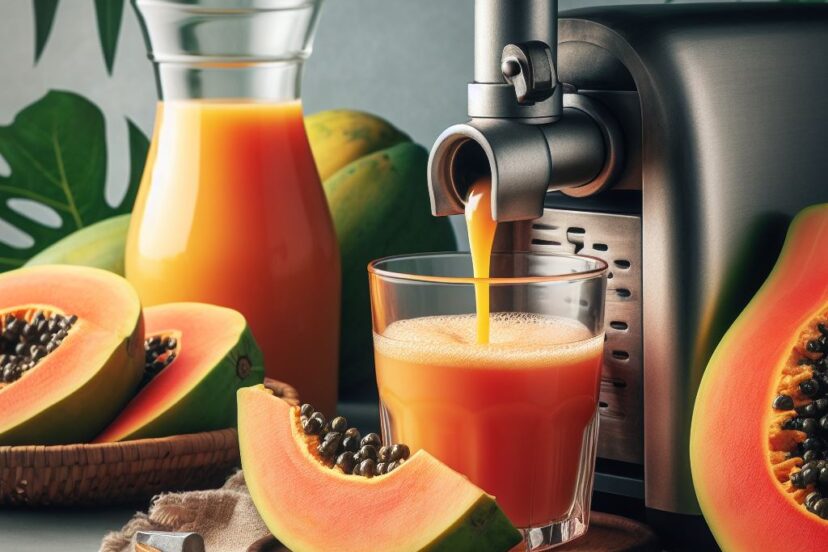 juicing a papaya