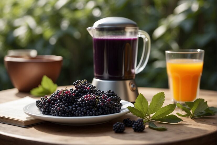 juicing elderberries